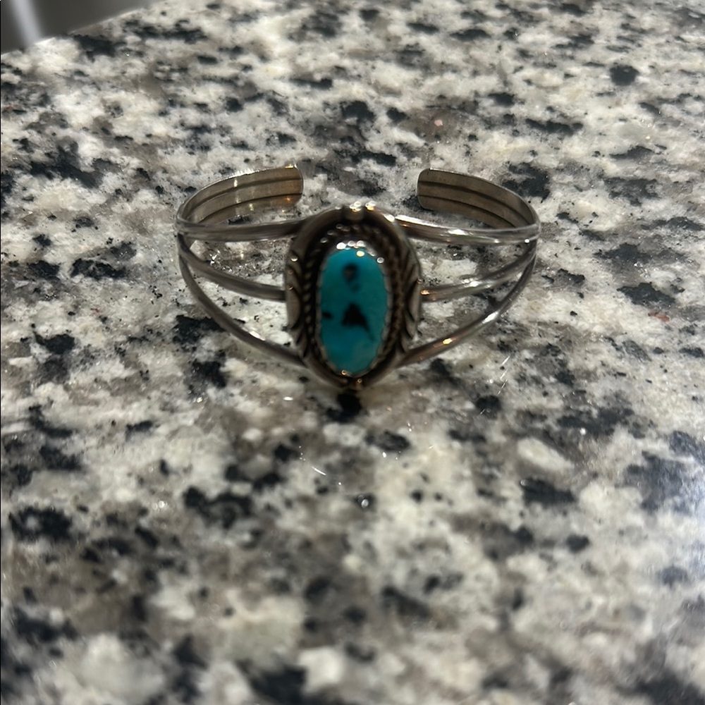 Silver and Turquoise Women's Cuff Bracelet